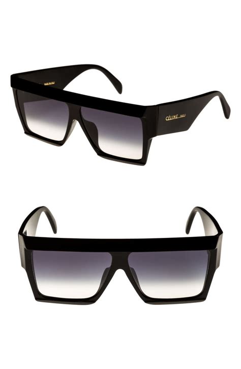 celine thin shadow black sunglasses|celine 60mm flat top sunglasses.